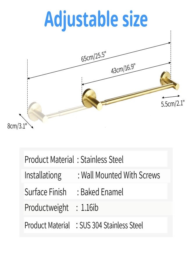 YIHAOSSING Towel Racks for Bathroom,Adjustable Single Towel Bar(16inch-25.5inch) Sturdy and Rustproof Towel Bar Wall Mounted for Bathroom Kitchen Washroom (A-Gold) - Image 3